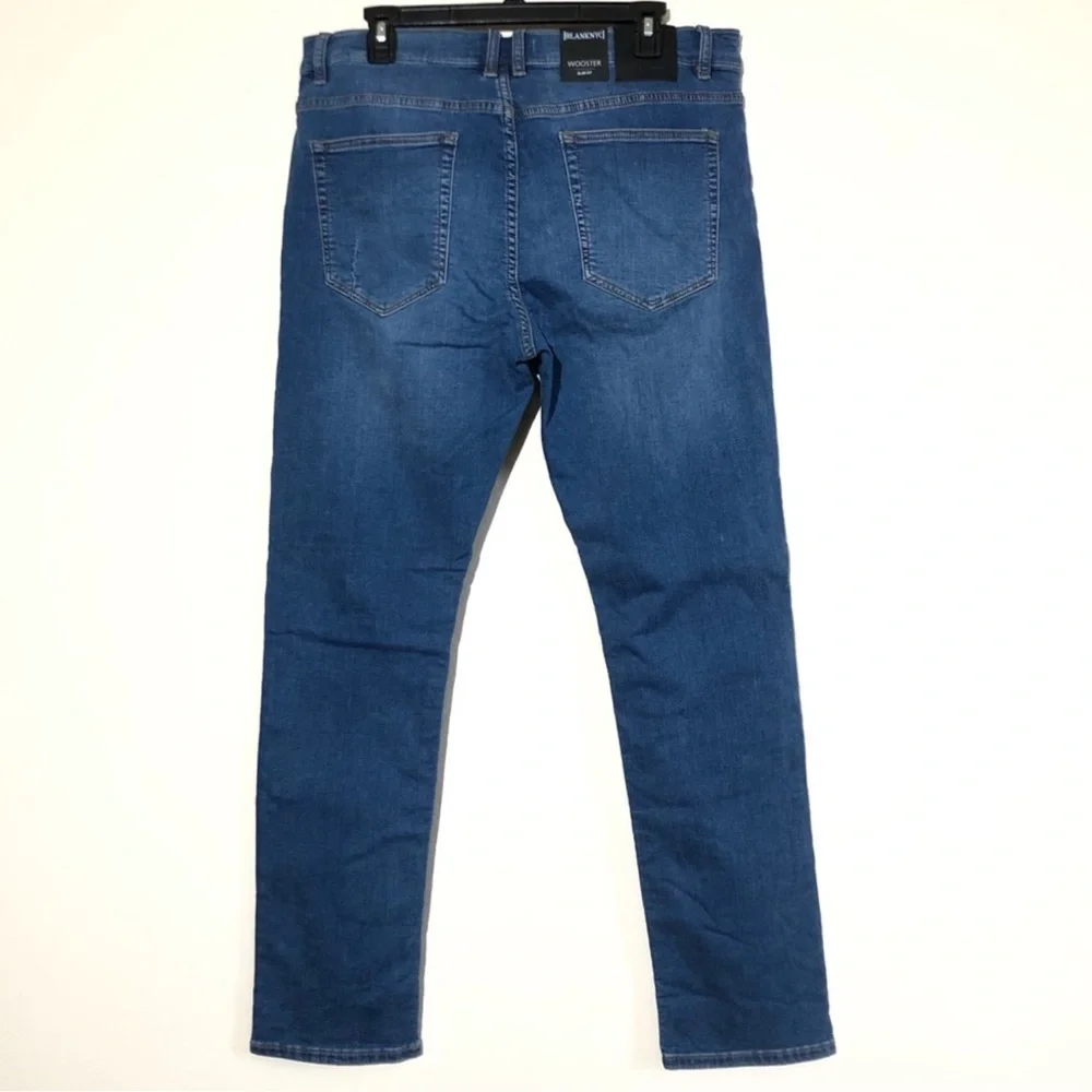 NWT Blank NYC Wooster Slim Fit Dark Blue Rinse Size 28x32 - Picture 4 of 10
